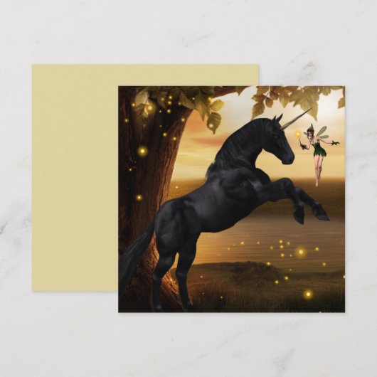 Carte Imaginaire Fairy & Black Unicorn (Devant / Derrière)