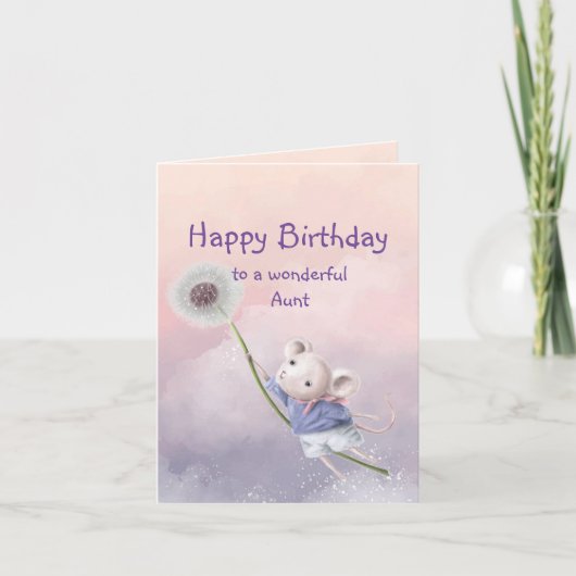 Carte Imaginaire mignon Anniversaire Tante Souris Dandel (Devant)