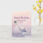 Carte Imaginaire mignon Anniversaire Tante Souris Dandel (Fleur jaune)