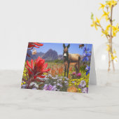 Carte Imaginaire rouge de canyon de roche (Fleur jaune)