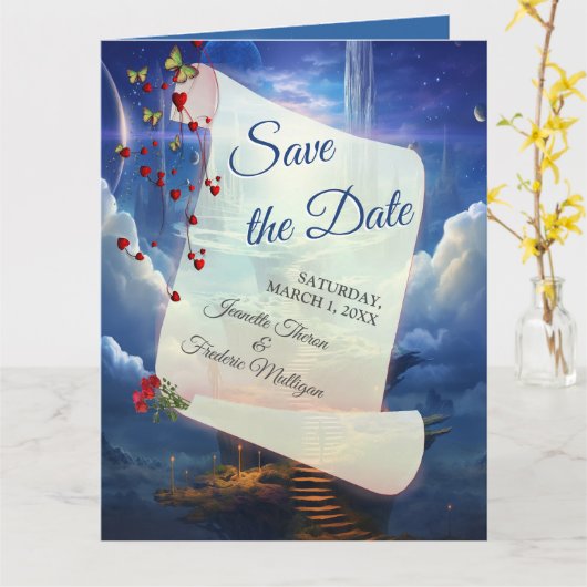 Carte Imaginaire royaumes de paysages magiques (Fleur jaune)