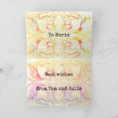 Carte Imaginaire victorien Rose orange personnalisable (Intérieur)