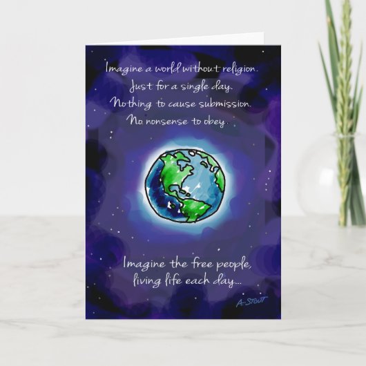 Carte Imaginez un monde sans religion (Devant)