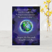 Carte Imaginez un monde sans religion (Fleur jaune)