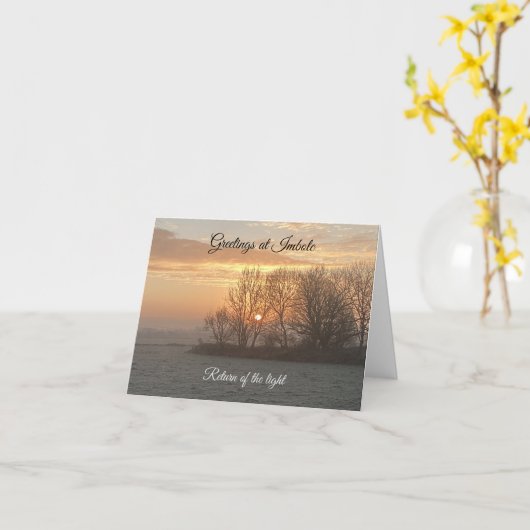 Carte Imbolc salutations (Fleur jaune)