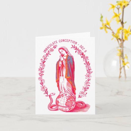 Carte Immaculate Conception Dec 8 Virgin Mary Catholic D (Fleur jaune)