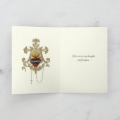 Carte Immaculé Coeur Vierge Marie Floral Monogramme (Intérieur)