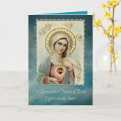 Carte Immaculée Carton de notes du Coeur de Marie avec p (Fleur jaune)