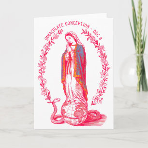 Carte Immaculée Conception 8 déc Vierge Marie Catholique