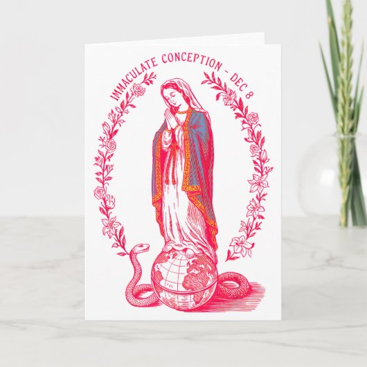 Carte Immaculée Conception 8 déc Vierge Marie Catholique (Devant)