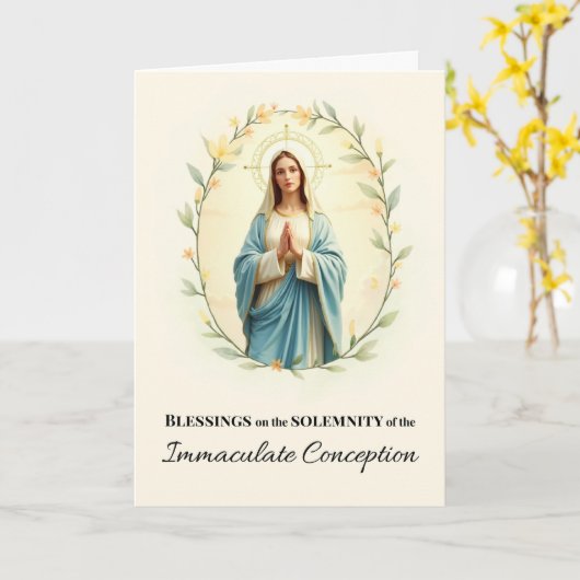 Carte Immaculée Conception Bénédictions solennelles Mari (Fleur jaune)