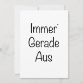 Carte Immer Gerade Aus - minimalistic typography card (Devant)