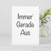 Carte Immer Gerade Aus - minimalistic typography card (Debout devant)