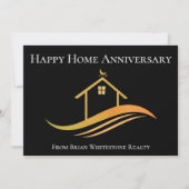 Carte Immobilier Happy Home Anniversaire Chic Noir (Devant)