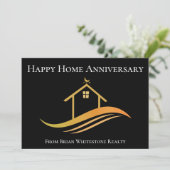 Carte Immobilier Happy Home Anniversaire Chic Noir (Debout devant)