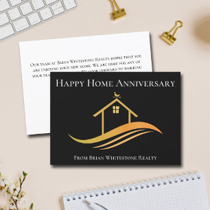 Carte Immobilier Happy Home Anniversaire Chic Noir