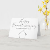 Carte Immobilier Happy Home Anniversaire Gris Realtor (Fleur jaune)