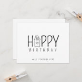 Carte Immobilier Maison Cute Joyeux Anniversaire (Devant/Arrière en situation)