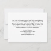 Carte Immobilier Société Maison de chauffage Félicitatio (Dos)