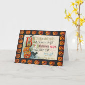 Carte Imp Halloween vintage (Fleur jaune)