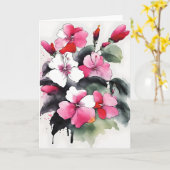 Carte Impatiens - Fleurs aquarelles (Fleur jaune)