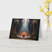 Carte Imperial View Fractal Art Horizontal Greeting Card (Fleur jaune)