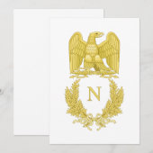 Carte impériale française d'invitation du napoléon (Devant / Derrière)