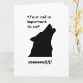 Carte Important Call Funny Wolf Service à la clientèle D (Fleur jaune)
