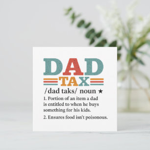 Carte Impôt papa - Drôle définition de la paternité