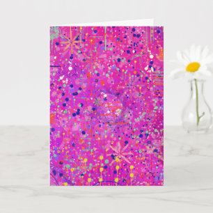 Carte Impression abstraite Jubilé Magenta