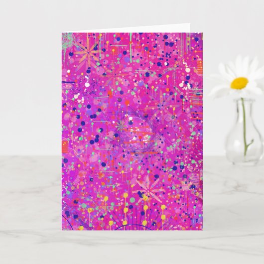 Carte Impression abstraite Jubilé Magenta (Petite plante)