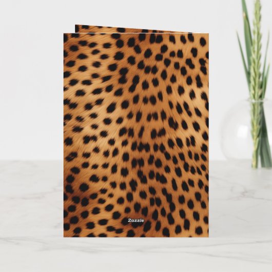 Carte Impression animale guépard marron et noir (Dos)