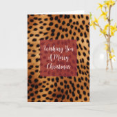 Carte Impression animale guépard marron et noir (Fleur jaune)