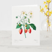Carte Impression botanique de fraises (Fleur jaune)
