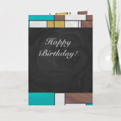 Carte Impression Brown jaune Turquoise Mondrial (Devant)