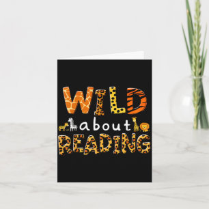Carte Impression d'animal lit un personnage de livre enf