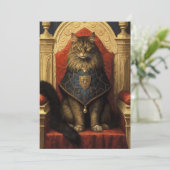 Carte Impression d'art du trône de chat Maine Coon noble (Debout devant)