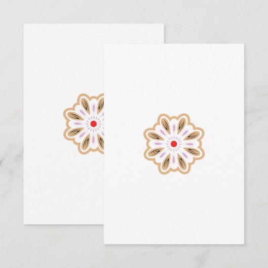 Carte Impression d'art floral Mandala | Décor Boho (Devant / Derrière)