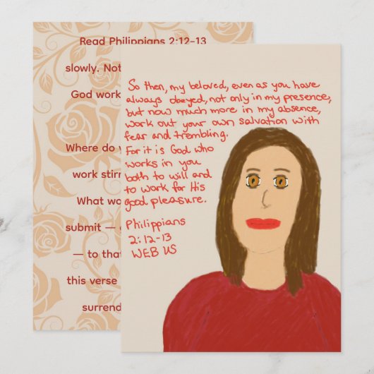 Carte Impression d'art Lectio de Philippiens 2:12‑13 Écr (Devant / Derrière)