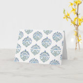 Carte Impression de bloc floral bleu, ivoire (Fleur jaune)