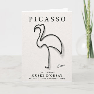 Carte Impression de flamant rose de Picasso | Art minima