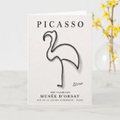 Carte Impression de flamant rose de Picasso | Art minima (Fleur jaune)