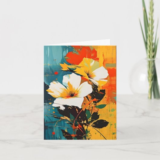 Carte Impression de fleurs Abstraites (Devant)