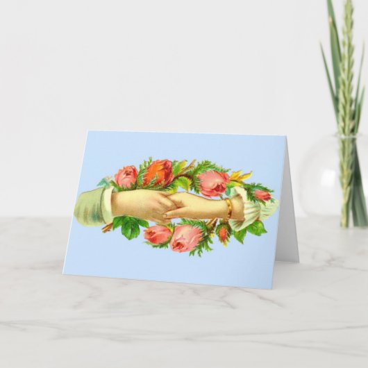 Carte Impression de mains enlacées victoriennes (Devant)