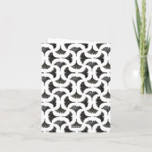 Carte Impression de motif de gingko en noir et blanc (Dos)