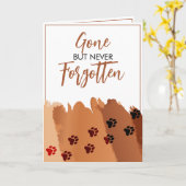 Carte Impression de patte marron et blanc à l'aquarelle  (Fleur jaune)