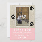 Carte Impression de patte rustique rose Anniversaire Pho (Devant)