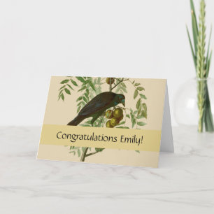 Carte Impression d'oiseau Grackle violet d'Audubon Botan