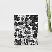 Carte Impression feuille japonaise, noir et blanc (Devant)