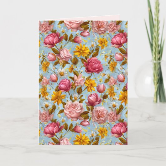 Carte Impression florale de style antique (Devant)